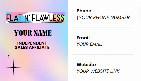 100 Custom Affiliate Business Cards with YOUR NAME & INFO