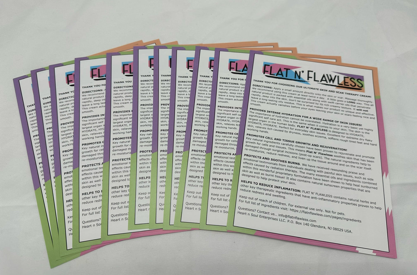 Flat N' Flawless Info Pamphlets 10 per pack